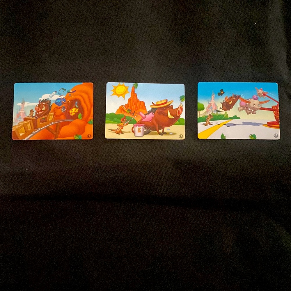 Collectible Rare Disney adventurers cards given out at Disneyland Paris in 2016